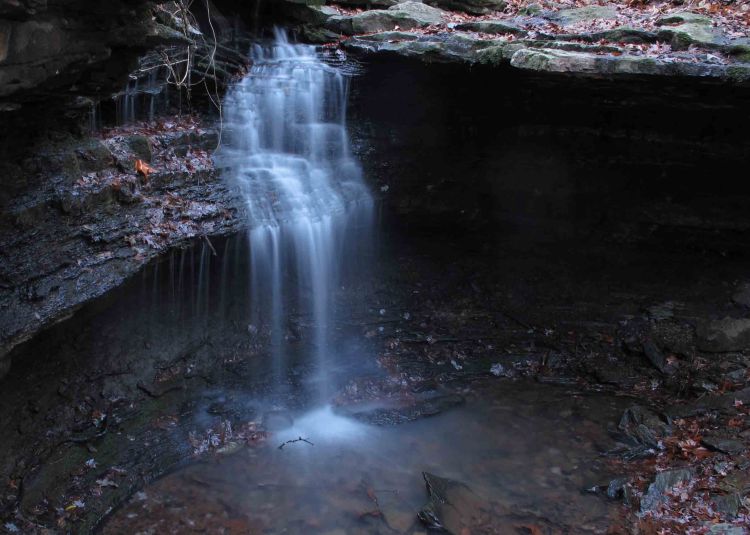 Lake Alma Waterfall as viewed from the trail.