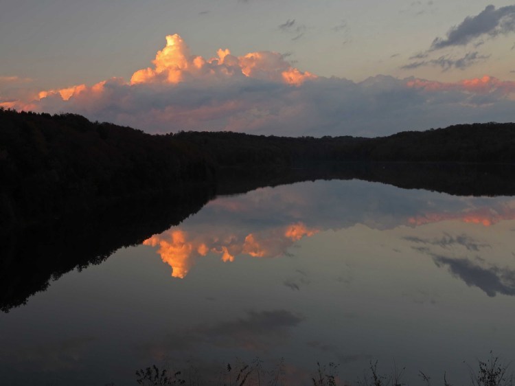 Sunset on the Lake Alma Trail - Water converging with the land and sky. 