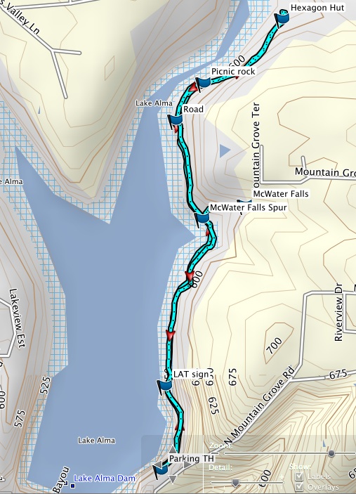 Lake Alma Trail out-and-back