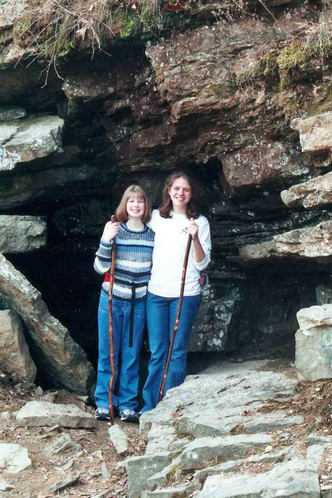 Anna and Christen on one of our visits to the cave.  