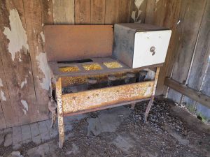 Inside the two room structure.