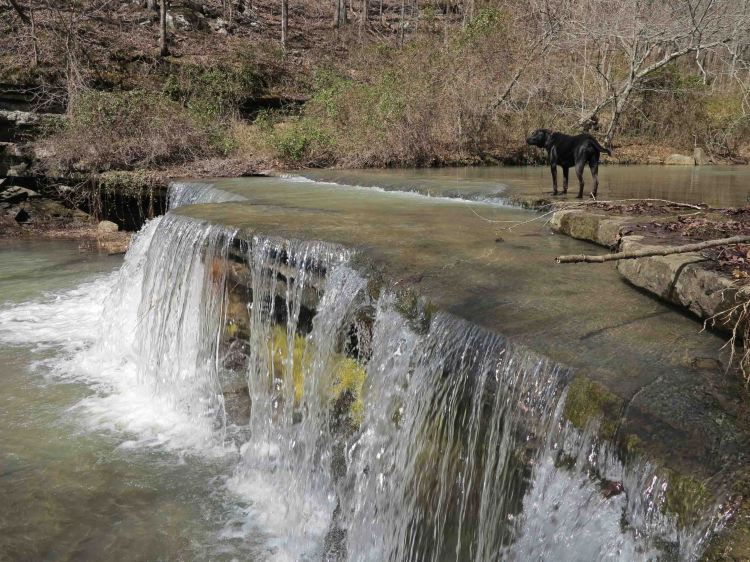Hiker exploring Little Roaring Falls