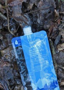 It was easy to fill the filter pouch from water flowing out of limestone bluffs.