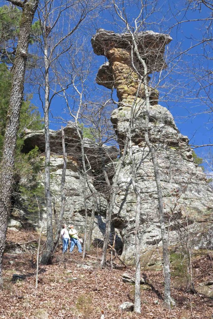 The same pedestal as the previous viewed from down below the bluff.