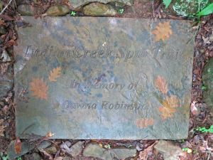 Stone memorial for Dawna Robinson 