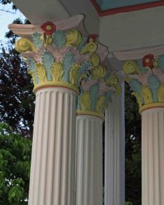 Porch columns in Victorian style 