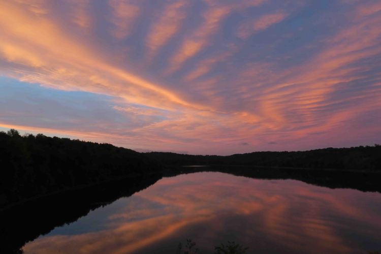 Reflections from sunset over Lake Alma