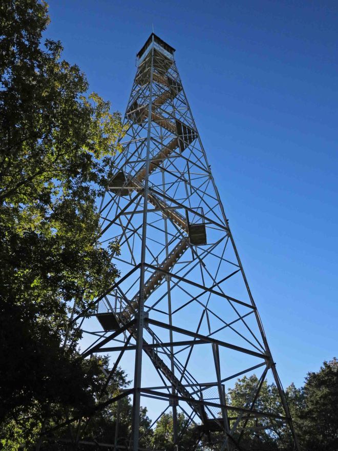 Fire tower at the trailhead off of Hwy 125 
