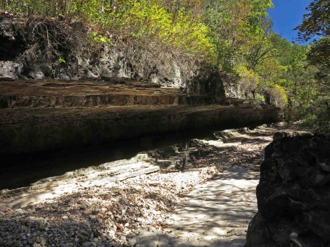 Overhanging creek bluff 