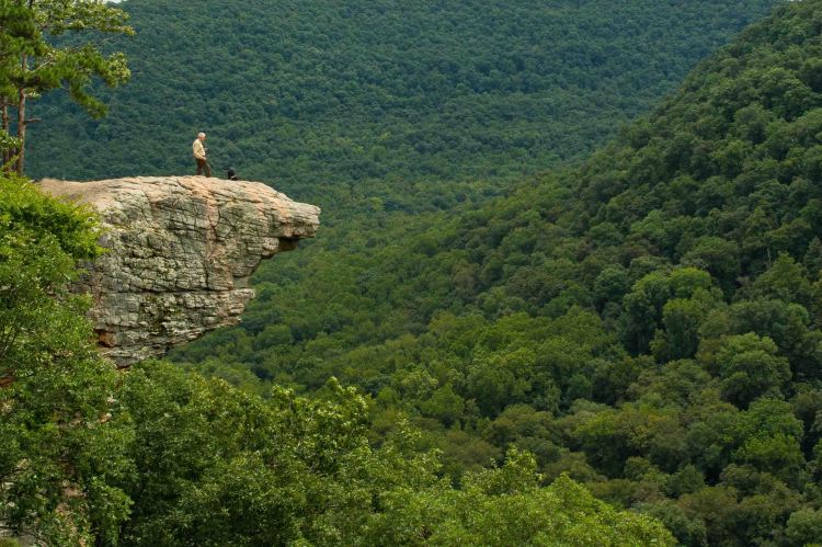 Hiker on Hawksbille Cragr